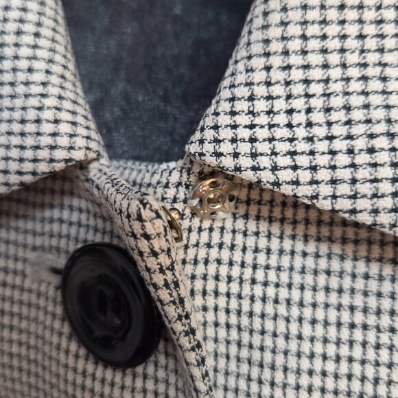 Vintage Amanda Smith Fine Scale Navy Houndstooth Blazer Size 12 EUC - Picture 5 of 15